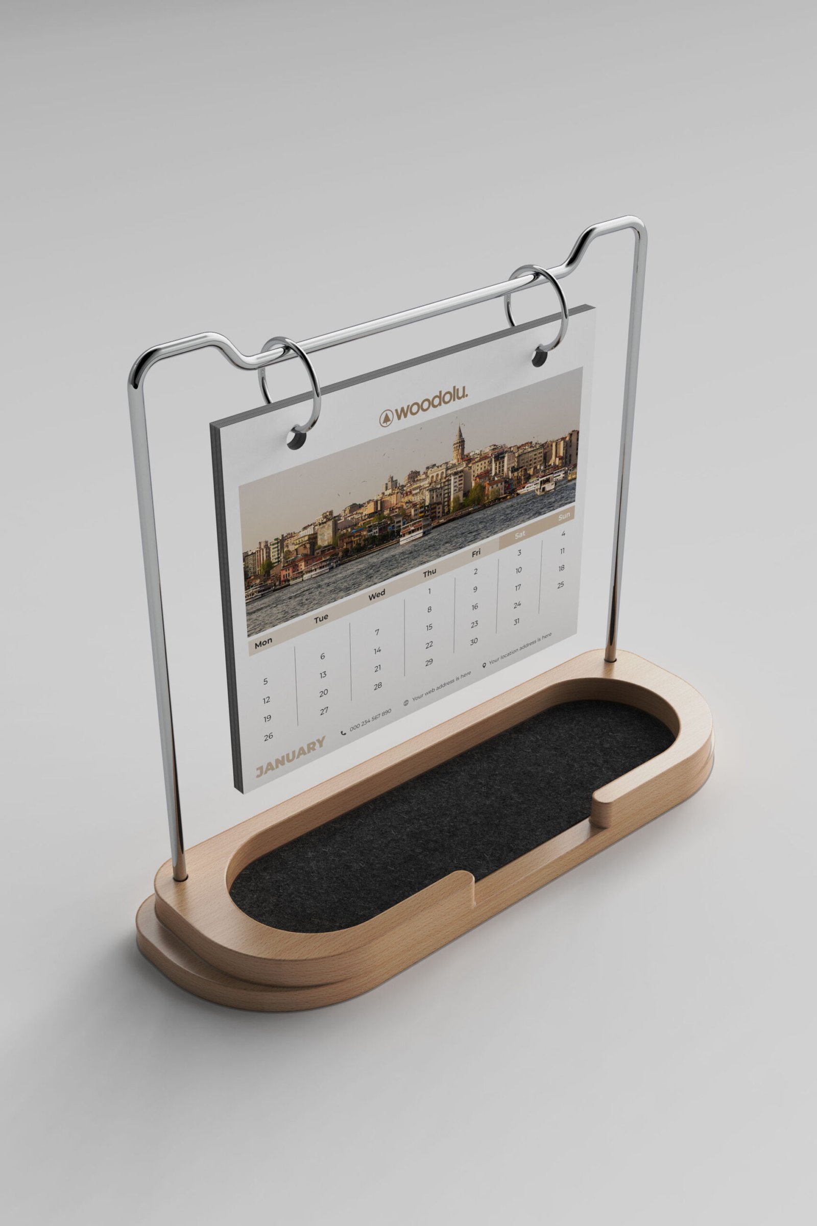 ta-04-302 TA-04 Ahşap Masa Takvimi - Görsel 1