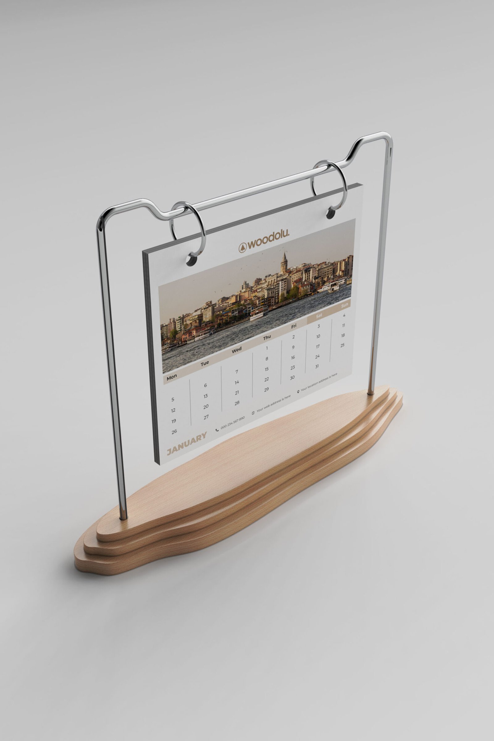 ta-16-352 TA-16 Ahşap Masa Takvimi - Görsel 1